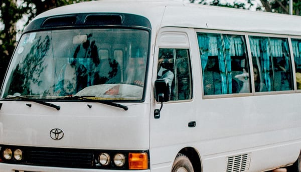 Image of a minibus, to give a look alike of at kombi at Baixa Rank, Maputo, Mozambique.