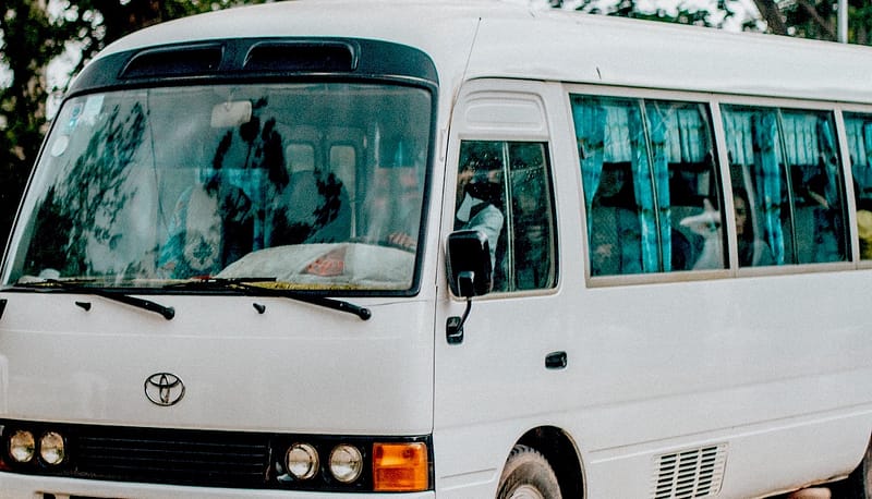 Image of a minibus, to give a look alike of at kombi at Baixa Rank, Maputo, Mozambique.